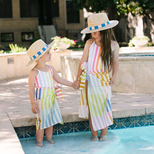 Kids Sarong – Rainbow Wave Stripes